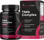 TMG Trimethylglycine con Complejo B Metilado - Suplemento de Betaina 500mg con Vitaminas B Metiladas para Apoyo a la Metilación - Vegano y No-GMO (1 Mes)