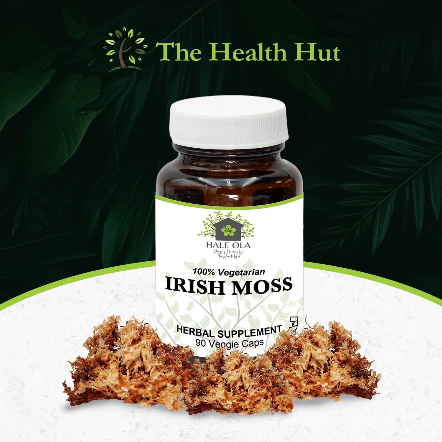 Cápsulas de Musgo Marino (Irish Sea Moss) - 450mg por dosis - Suplemento Vegano - Hale Ola