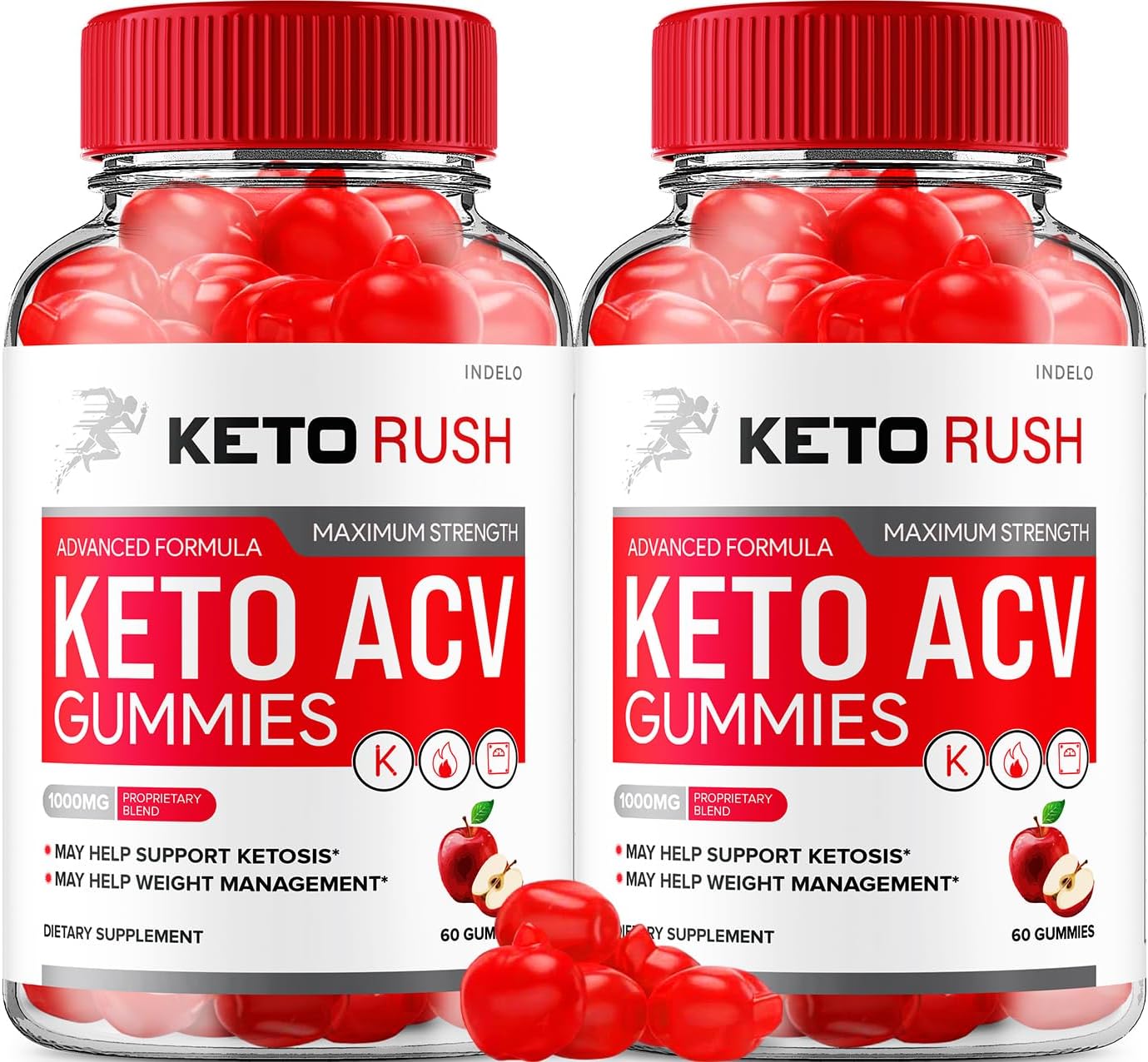 Keto Rush ACV Gummies Advanced (2 Pack) - 120 Gomitas con ACV y B12