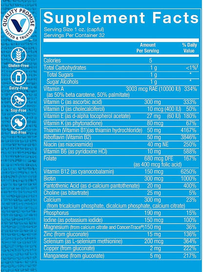 Multivitamínico Líquido The Vitamin Shoppe, – Vitamina D: Contribuye al mantenimiento de los huesos en condiciones – Image 3