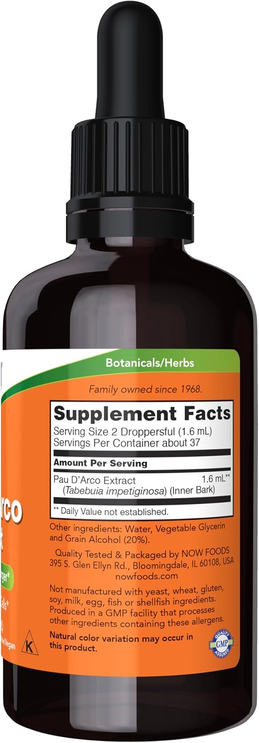 Extracto Líquido de Pau D'Arco de NOW Foods - 59 ml (2 oz) con Gotero
