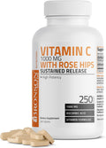 Bronson Vitamina C 1000 mg con Escaramujo - Liberación Sostenida, 250 Comprimidos