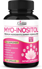 Myo Inositol & Green Tea Capsules with Garcinia Cambogia, Berberine, Turmeric, Ginger, and Black Pepper | Supports Body Balance & Digestive | Vegan, Non-GMO - 90 Capsules