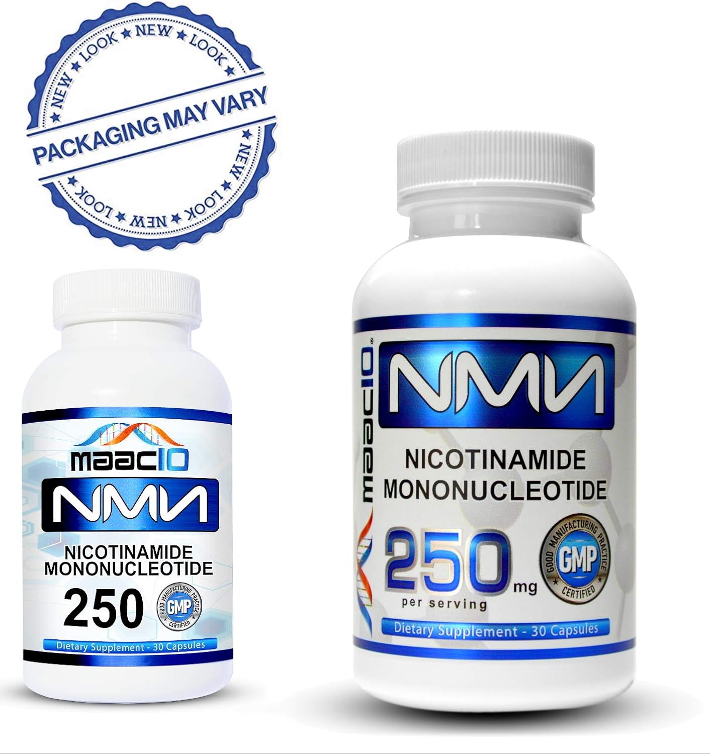 MAAC10 NMN 250mg Capsules (3-Pack) Stabilized Form Real Nicotinamide Mononucleotide Supplement