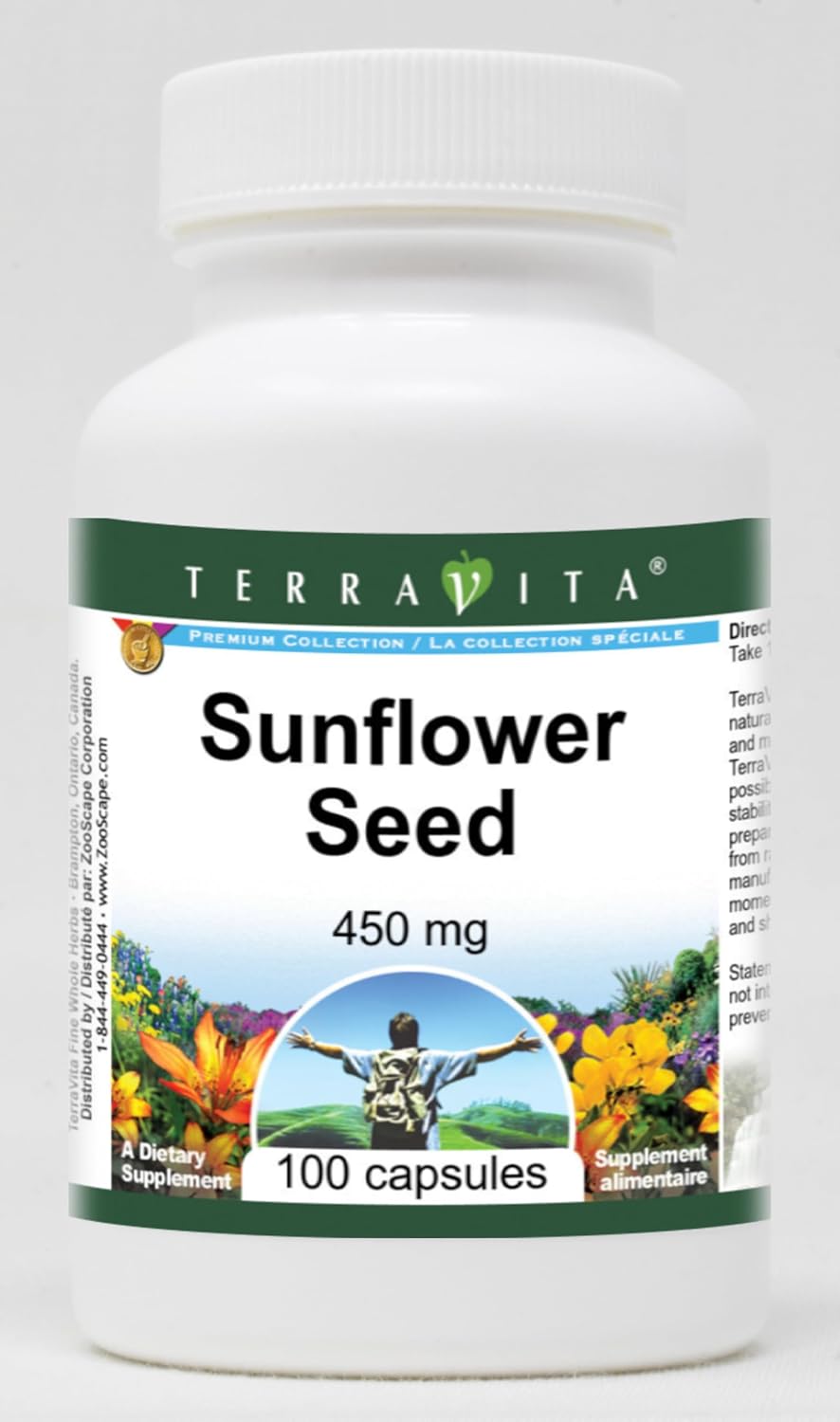 TerraVita Semillas de Girasol 450 mg, 100 Cápsulas (Pack de 3)