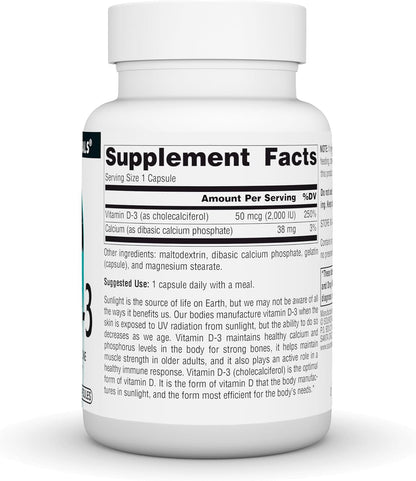 Source Naturals Vitamina D-3 2000 UI (50 – Funcionamiento normal del sistema inmunitario: Participa en la – Image 3