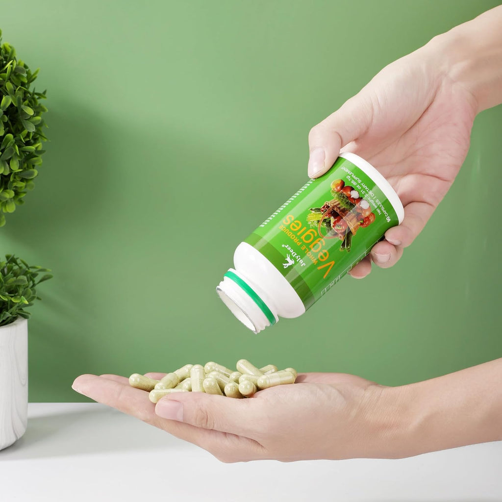 JulyDeer Veggie Supplement – 90 Cápsulas Vegetarianas con 18 Verduras