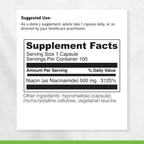 Davinci Labs Niacinamida | Suplemento de vitamina B3 | 500 mg por porción | 100 cápsulas vegetarianas