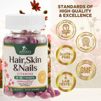 Nature's Nutrition - Biotina 5000 mcg con Colágeno y Ácido Hialurónico para Cabello, Piel y Uñas - 120 Cápsulas Blandas