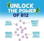 Vitamina B12 Metilcobalamina 1000 mcg - 60 Comprimidos Masticables Sabor Bayas