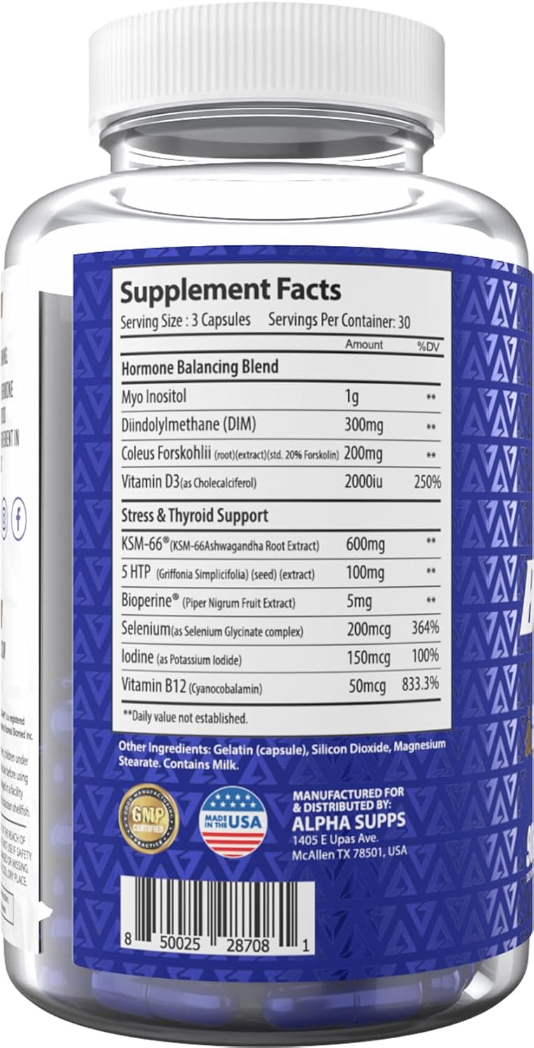 Alpha Balance - Apoyo hormonal y manejo del estrés con Inositol y Ashwagandha | 90 Cápsulas