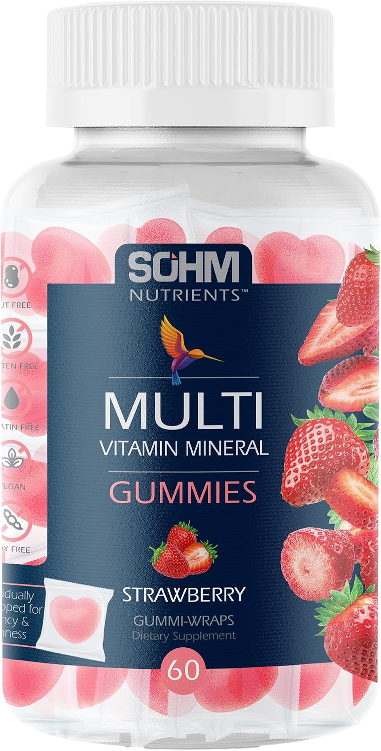 SOHM Multivitamin Gummies para Hombres y Mujeres, 60 unidades – Gomitas diarias con Vitaminas A, C, D3, E y Ácido Fólico
