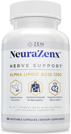 Zen Nutrients NeuraZenX - Suplemento de Apoyo Nervioso con Ácido Alfa Lipoico, Benfotiamina, L-Carnitina y Cúrcuma