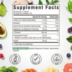 Vitalibre L-Teanina 200mg 7 en 1 con Magnesio Glicinato, Ashwagandha, Inositol y Vitaminas B1, B2, B6 - Apoyo para la Calma, Relax, Sueño y Concentración - 120 Cápsulas Veganas