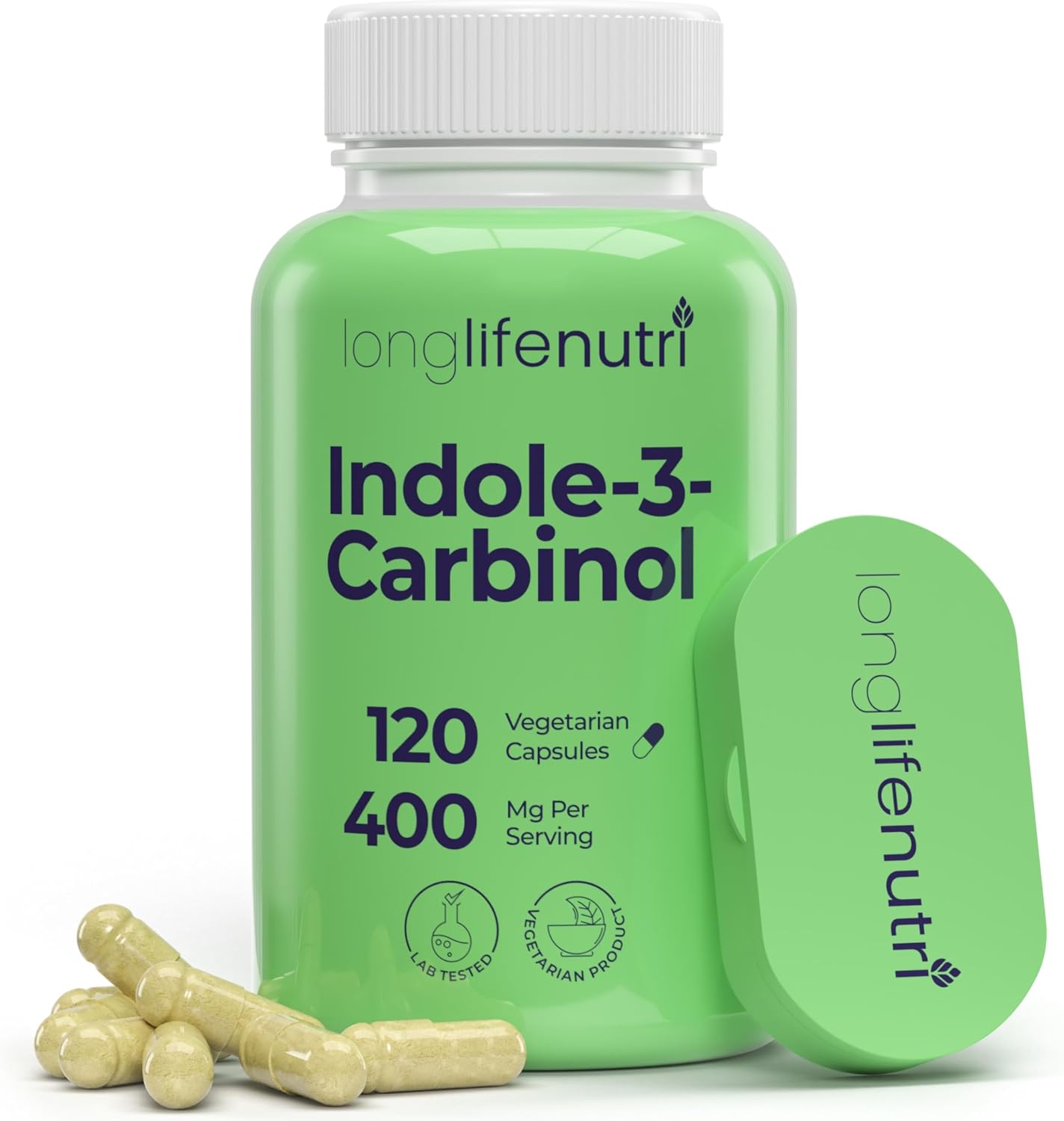 LongLifeNutri Indole-3-Carbinol 400mg – 120 Cápsulas Vegetales (4 Meses de Suministro)