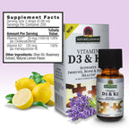 Nature's Answer Vitamina D3 y K2 - Gotas Líquidas Orales 0.5 oz (15 ml)