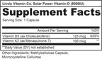Solar Power Vitamin D3 5000 UI + Vitamina K2 (MK-7) MenaQ7® – 60 Cápsulas – Lively Vitamin Co.