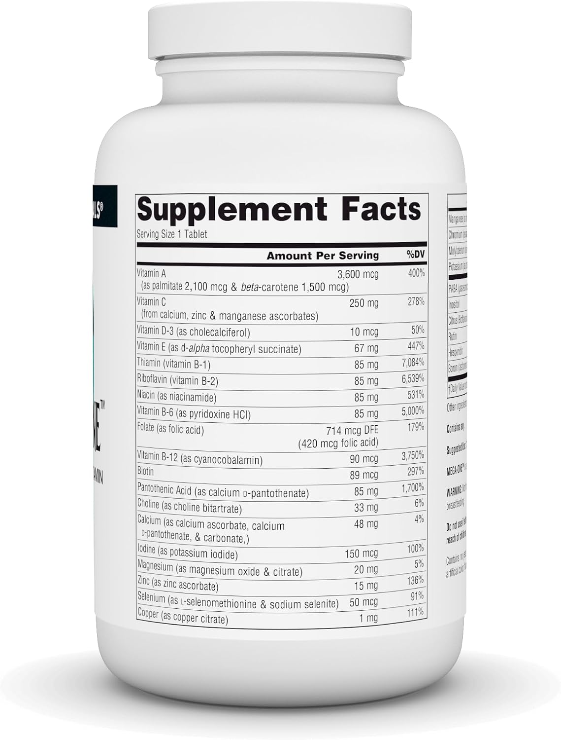 Source Naturals Mega-One Multivitamínico con Minerales, Sin Hierro - 180 Comprimidos