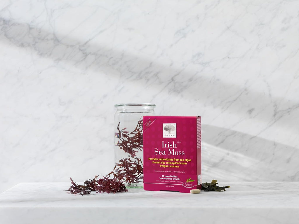 New Nordic Extracto de Irish Sea Moss - Complejo Tri-Alga con Kelp Noruego y Wakame, Vegano y Sin Gluten, 30 Comprimidos