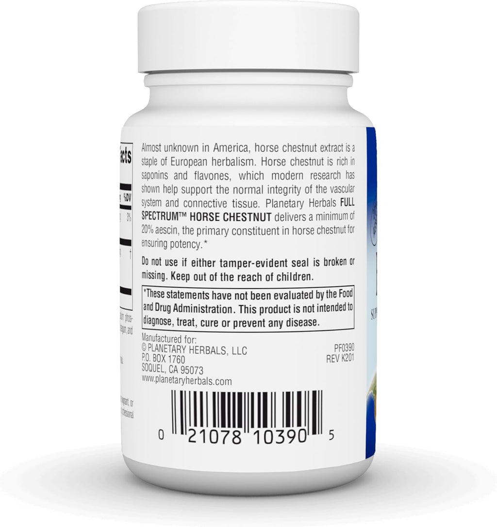 Planetary Herbals Full Spectrum Castaño de Indias, 500 mg - 60 Comprimidos