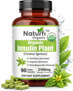 Naturfi Organic Cápsulas de Planta de Insulina (Costus Igneus), USDA Orgánico | Suplemento 100% Natural, 90 Cápsulas Vegetales (1 Mes)