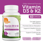 Zahler Vitamina D3 y K2 - Fórmula Avanzada, 60 Cápsulas