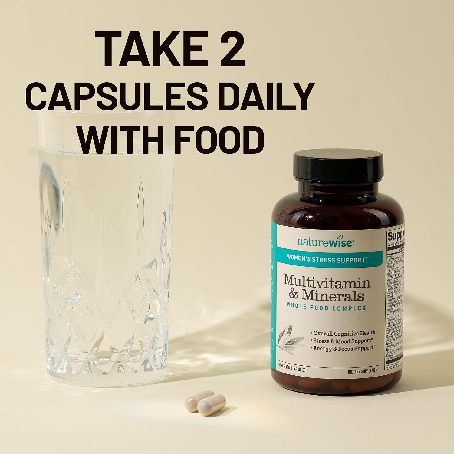 NatureWise Multivitamínico para Mujeres + Apoyo contra el Estrés con Alimentos Orgánicos y Minerales Naturales