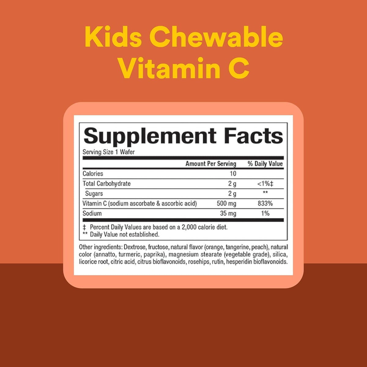 Natural Factors, Vitamina C Masticable para Niños 500 mg, Sabor Naranja, 180 comprimidos – Image 4