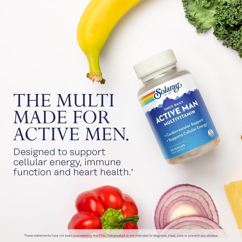SOLARAY Once Daily Active Man Multivitamin - Multivitamínico para hombres activos