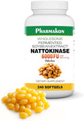 PHARMAKON Nattokinase, Cápsulas Blandas, 6000 FU por Dosis, Extracto Ecológico de Soja Fermentada