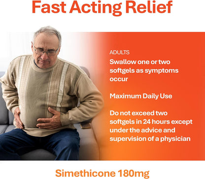 Rugby Ultra Strength Simeticona 180 mg - Alivio de Gases para Adultos - 60 Cápsulas Blandas – Image 4