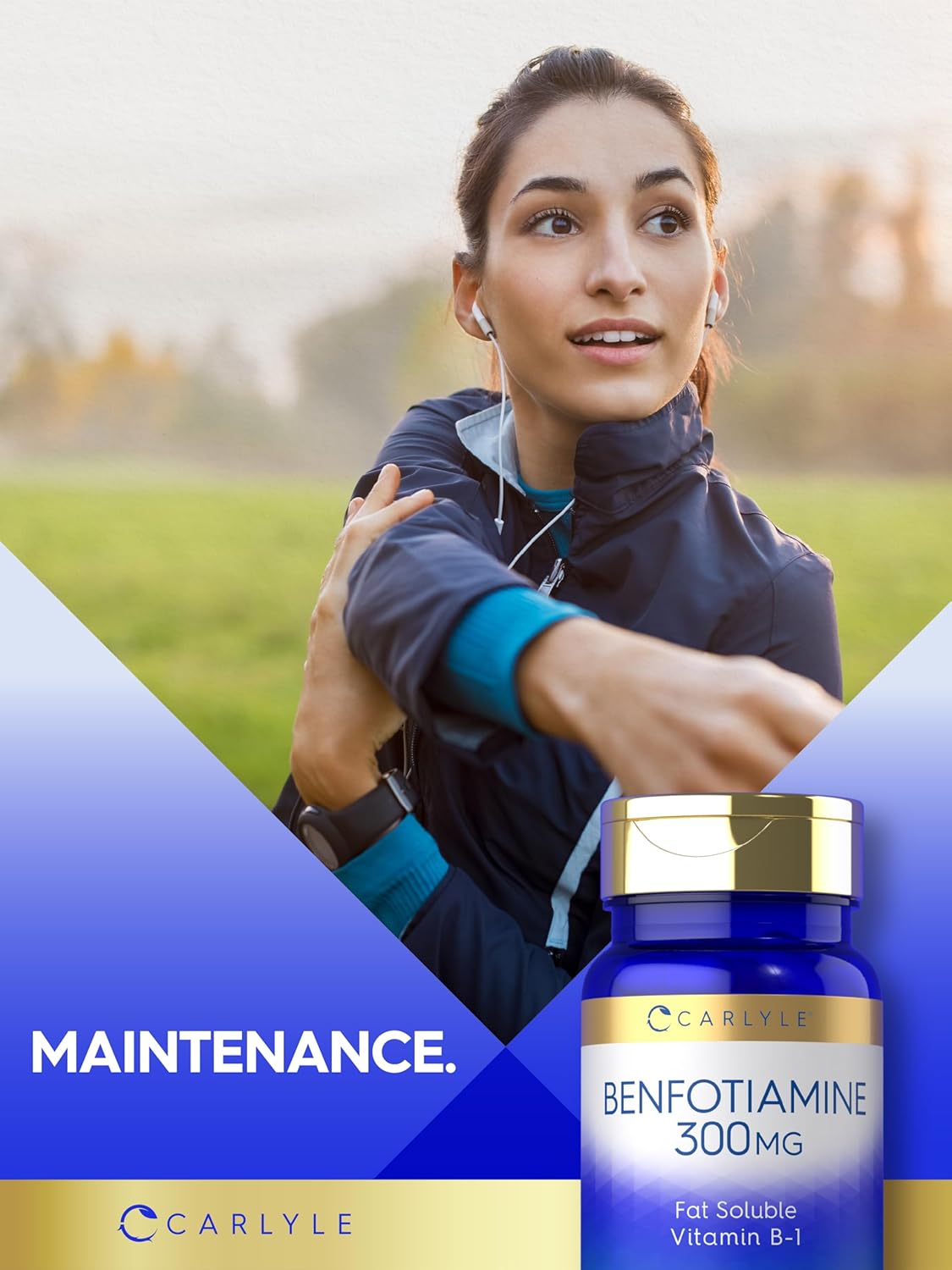 Carlyle Benfotiamina 300mg | 90 Cápsulas | Vitamina B1 Liposoluble | Sin Gluten, Sin OGM
