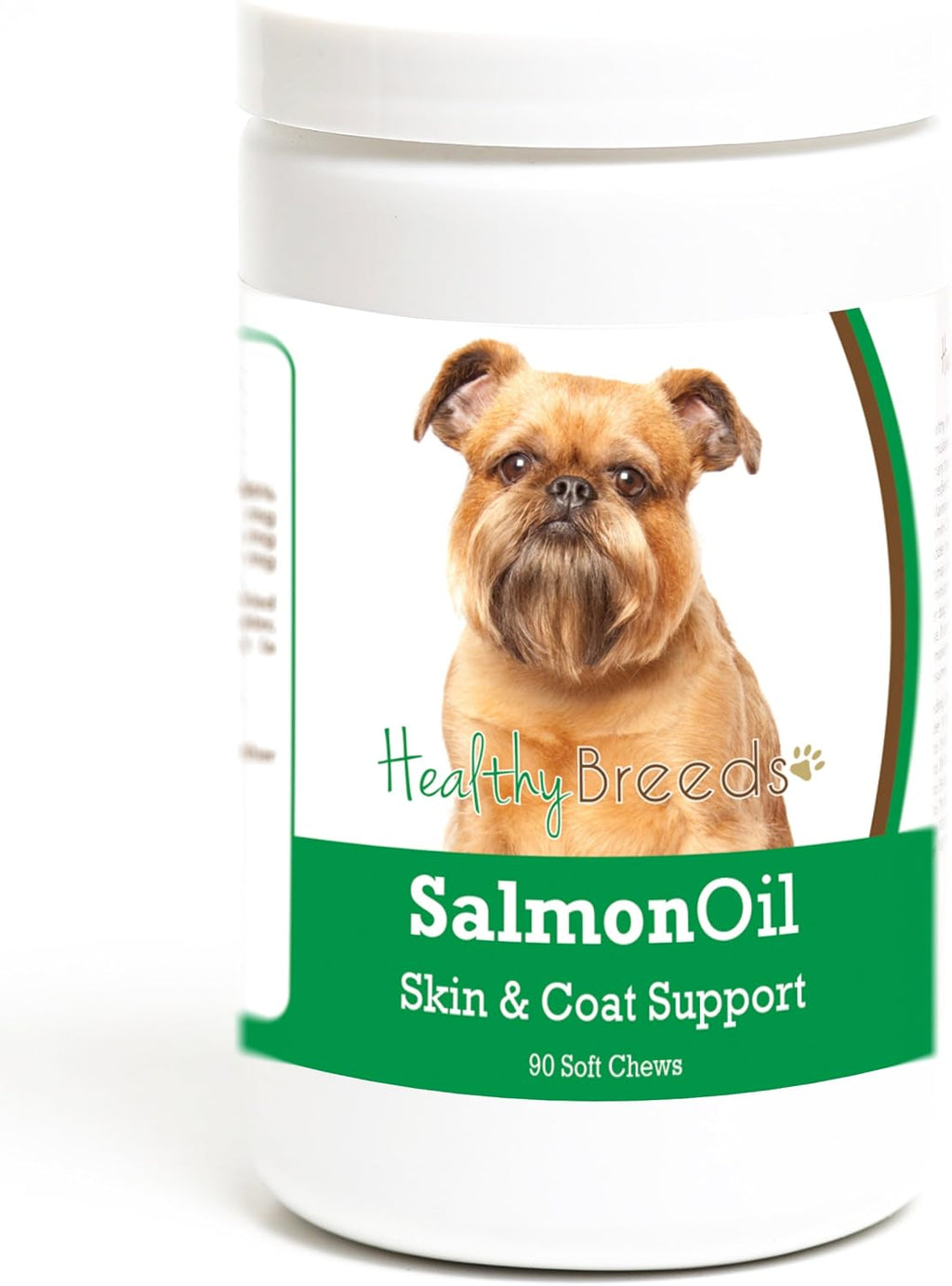 Healthy Breeds Brussels Griffon Snacks blandos de aceite de salmón para perros, 90 unidades