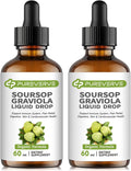 Soursop Graviola Gotas Líquidas de Pureverve, Apoyo Celular e Inmunidad, 2 Pack de 118 ml