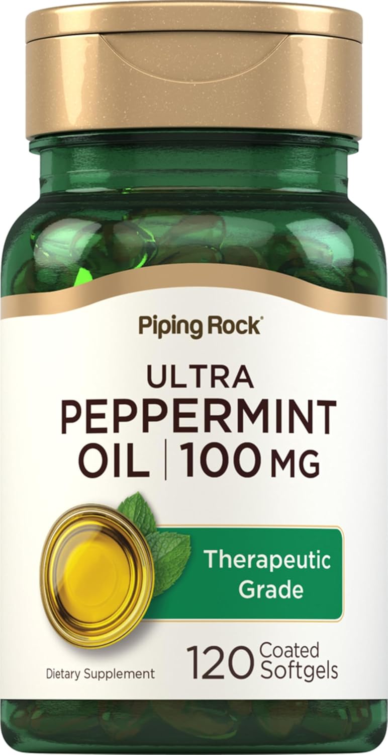 Aceite de Menta en Cápsulas Blandas - Piping Rock, 100mg, 120 Cápsulas