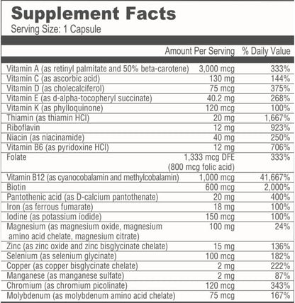 BariatricPal Multivitamin ONE – – Ácido fólico (vitamina B9): Contribuye al crecimiento de los tejidos maternos – Image 9