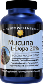 Mucuna Pruriens 20% L-Dopa – Extracto Estandarizado de Frijol de Terciopelo – 90 Cápsulas Veganas