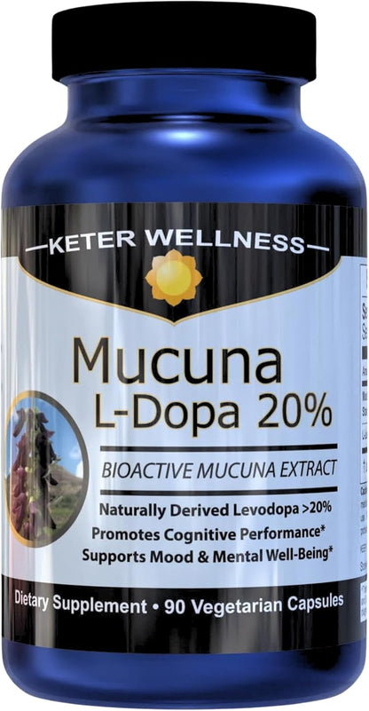 Mucuna Pruriens 20% L-Dopa – Extracto Estandarizado de Frijol de Terciopelo – 90 Cápsulas Veganas – Image 1