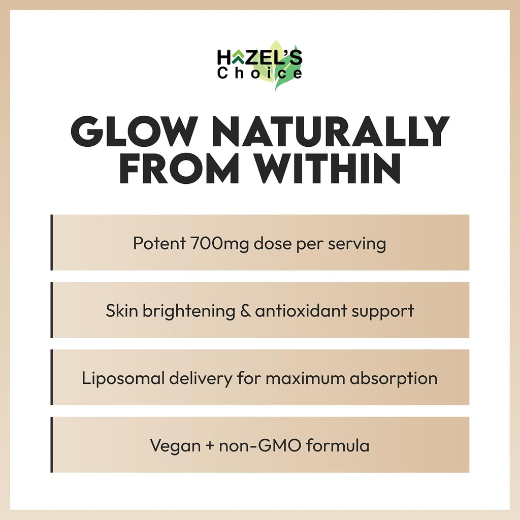 HAZEL'S Choice Glutatión Liposomal 700mg | 60 Cápsulas Vegetales | Vegano, Non-GMO, Sin Lactosa