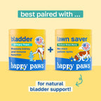 Happy Paws Suplemento de Vejiga para Perros con Arándano y Antioxidantes - 100 Masticables Blandos Sabor Pollo Vegano