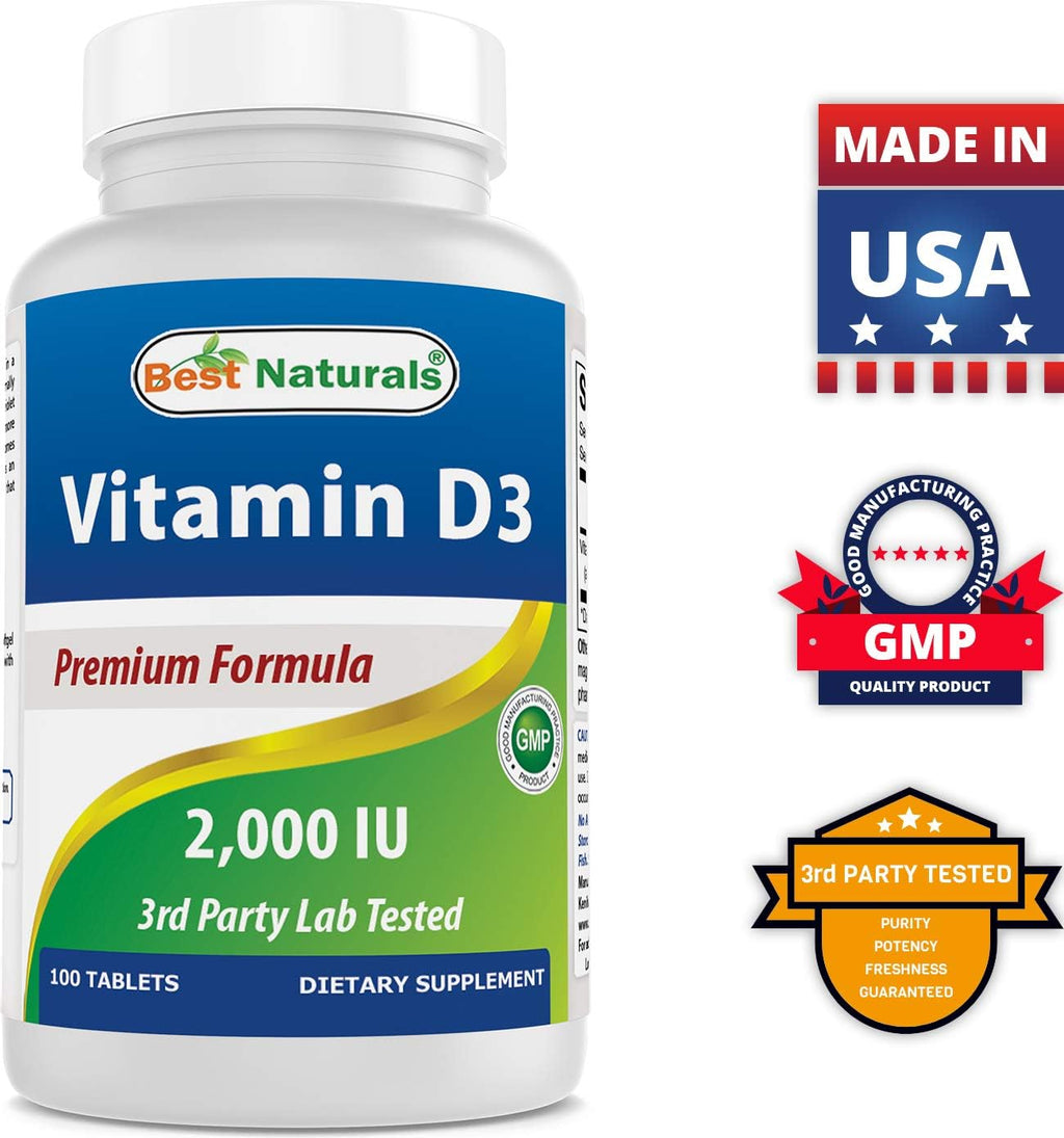 Best Naturals Vitamina D3 2000 UI - 100 Comprimidos