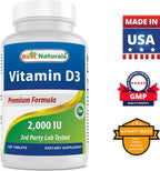 Best Naturals Vitamina D3 2000 UI - 100 Comprimidos