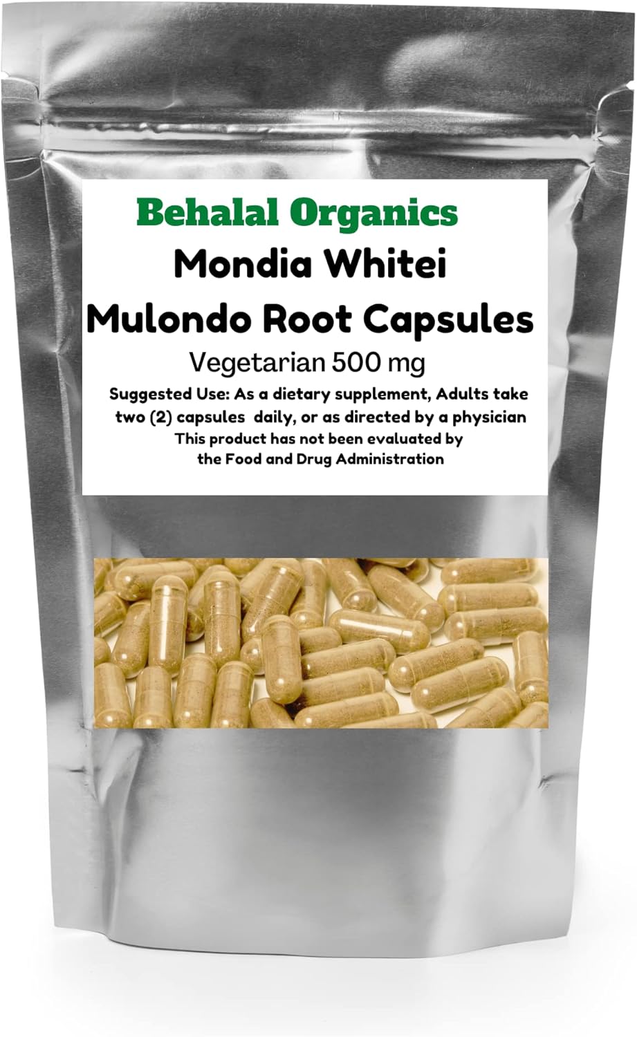 Mondia Whitei (Mulondo) Raíz en Polvo 500mg - 100 Cápsulas Vegetarianas