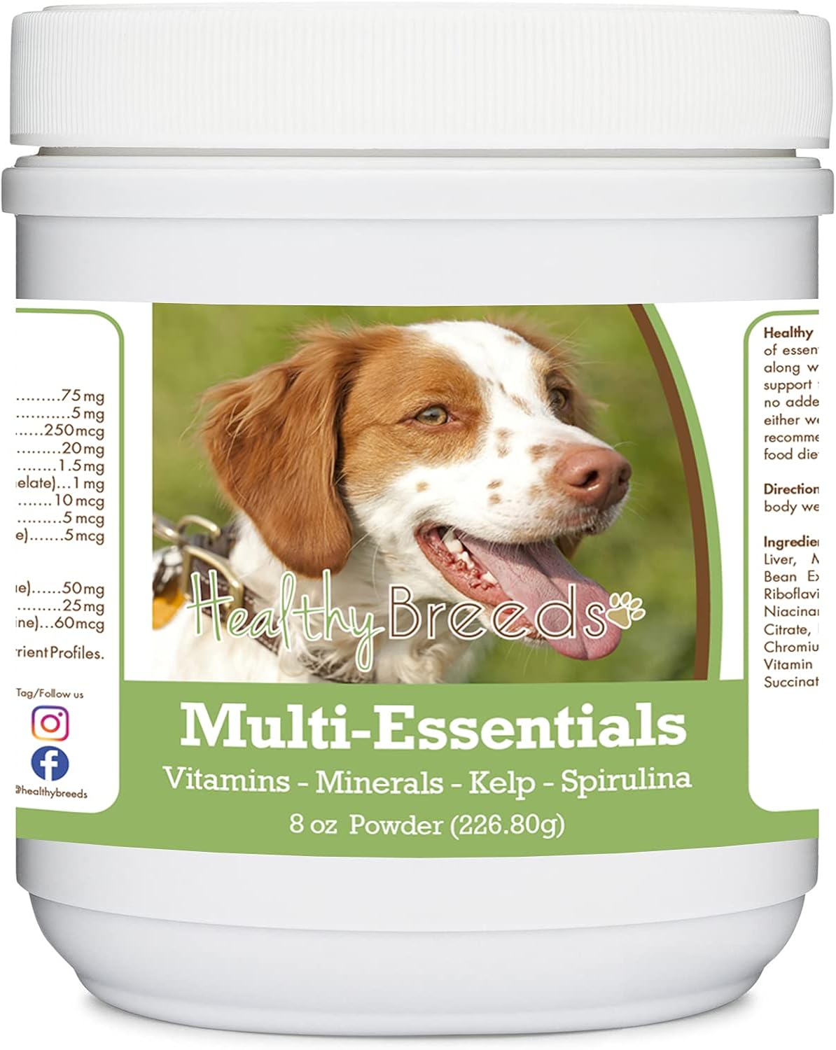 Healthy Breeds Brittany Multi-Essentials Powder para Perros - Suplemento de Vitaminas, Minerales y Antioxidantes - 227 g
