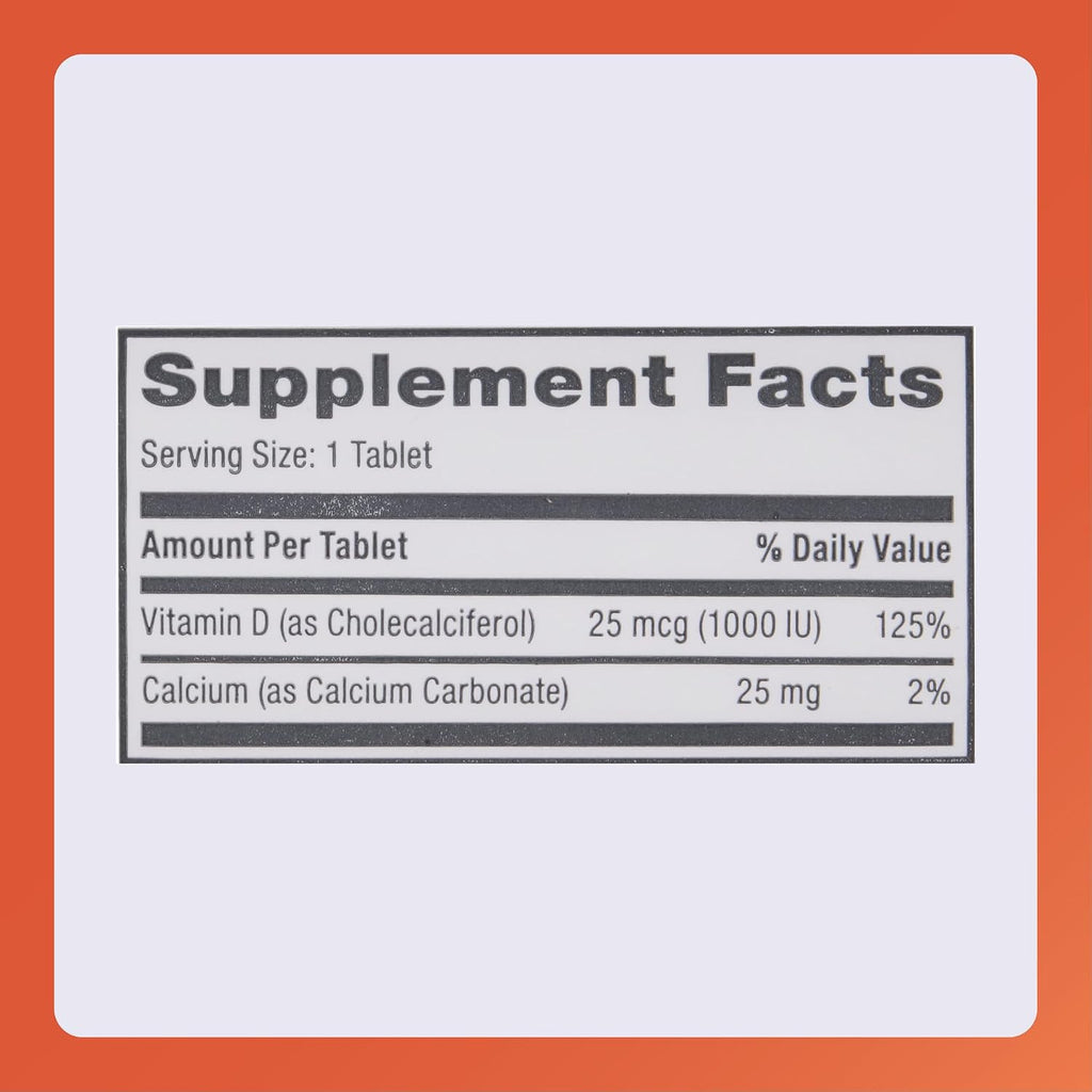 Vitamina D3 Rugby, 25 mcg (1.000 UI) - Complemento Alimenticio - 100 Comprimidos