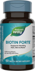 Nature's Way Biotina Forte de Alta Potencia 5000 mcg - 60 Comprimidos Veganos