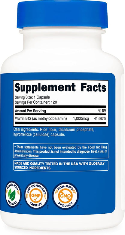 Nutricost Vitamina B12 (Metilcobalamina) – Sistema inmunitario: Contribuye al funcionamiento normal del sistema – Image 5