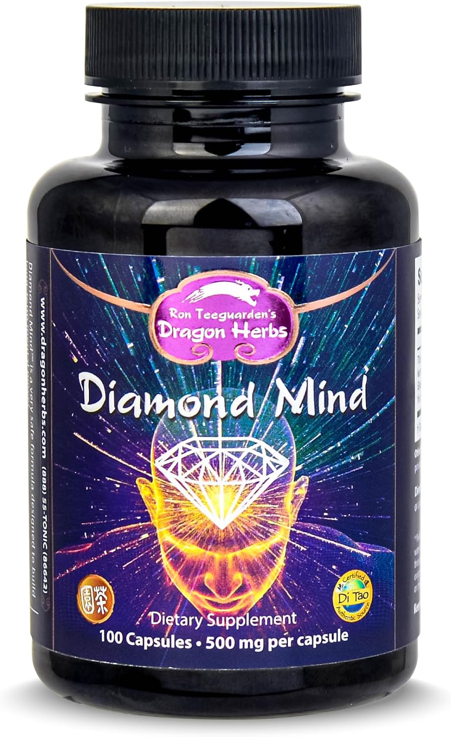 Dragon Herbs Diamond Mind - Suplemento para la memoria y concentración - 100 cápsulas