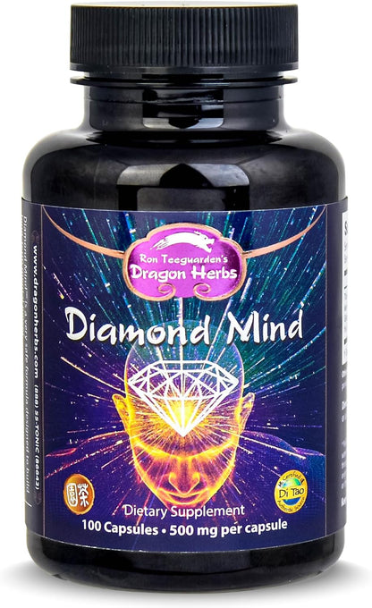 Dragon Herbs Diamond Mind - Suplemento para memoria y concentración - 100 cápsulas – Image 1