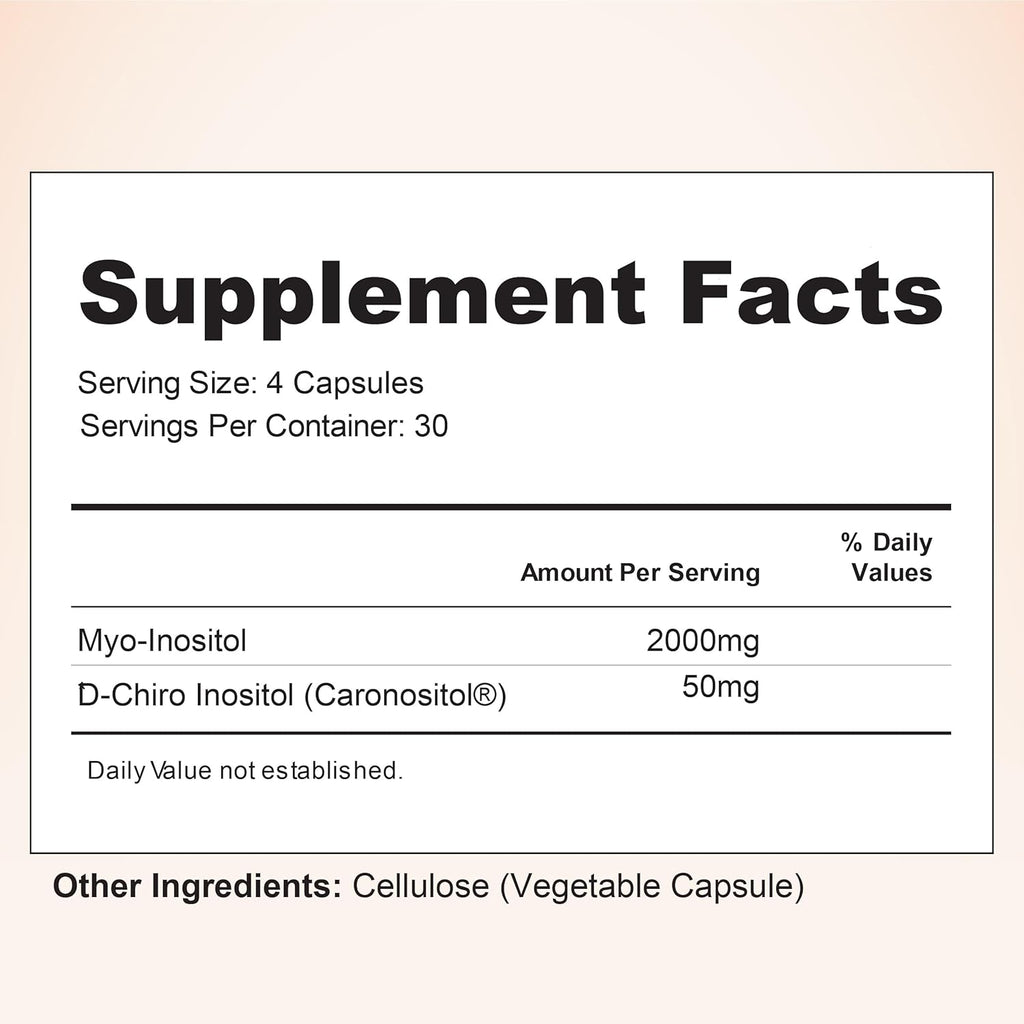 Nourished 40:1 Myo-Inositol & D-Chiro Inositol – 360 Cápsulas